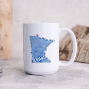 Watercolor Home Mug, Any State Available, Hometown State Coffee Mug, State Pride, Custom State Coffee Mug, Long Distance Gift Best Friend