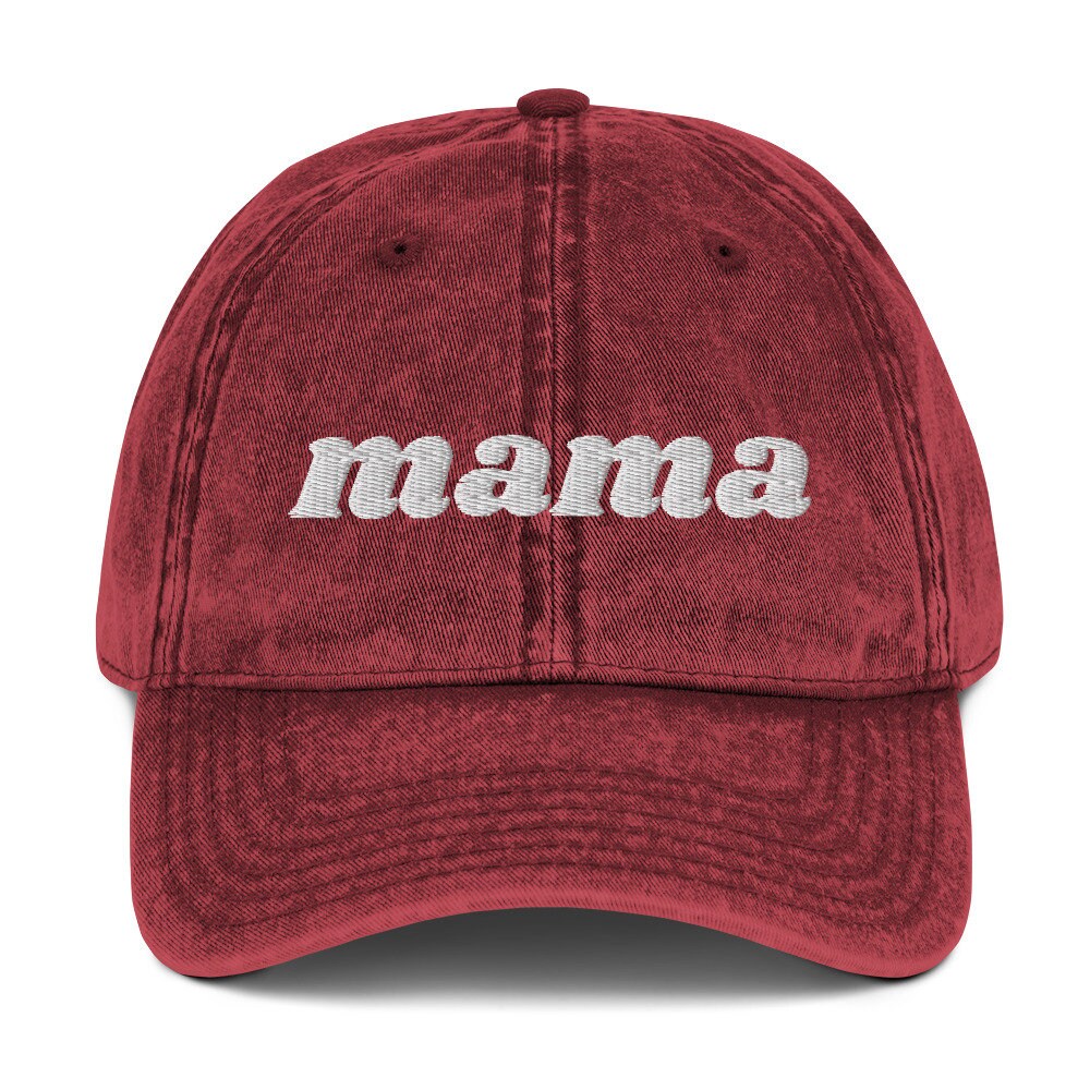 Black Vintage Mama Hat Twill Fabric Mama Baseball Hat Gift Etsy
