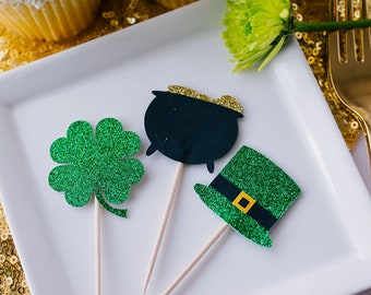St. Patrick's Day - St. Patrick's Day Cupcake Toppers - St. Patricks Decor - St. Patty - St. Patty's Decor - St. Paddy's Day - St. Patrick