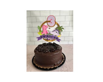 Dinosaur Cake. Topper, Personalized Cake Topper, Birthday Cake Topper, Jungle Cake Topper, Animal Cake Topper, Jungle Animals