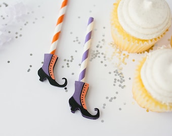 Witch Shoes Cupcake Toppers - Halloween Decor - Halloween Witch - Halloween Decoration - Halloween Party - Halloween Birthday - Witch Shoes