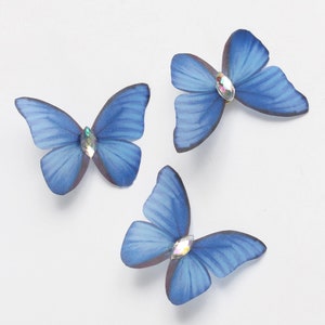 Dark Blue Fashion Butterflies Pins - Pack of 3 Small Wedding Accessories, Unique Bridal Brooches & Gifts