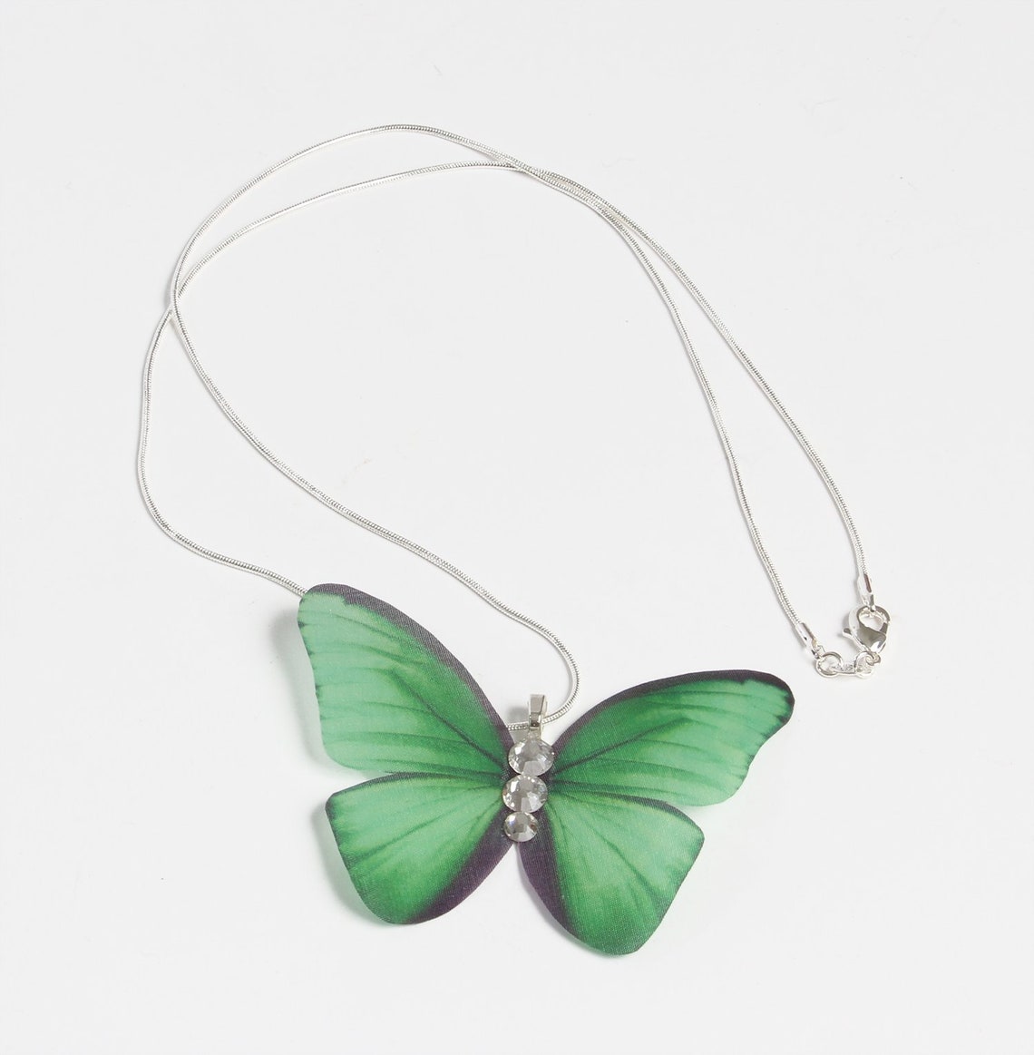 Green Fashion Butterfly Necklace Etsy