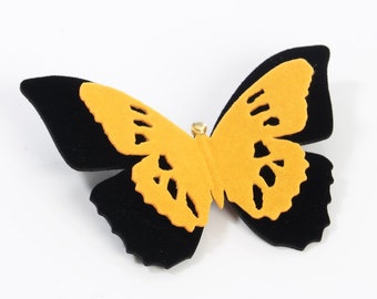 Black and Yellow Velvet Butterfly Hair Clip | Pin | Choker | Necklace