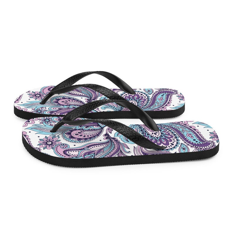 Unisex Flip-Flops Paisley Unique Bridesmaid Vacation Bridal Shower Purple Wedding Graduation Beach Bachelorette Gift,Mother/'s Day