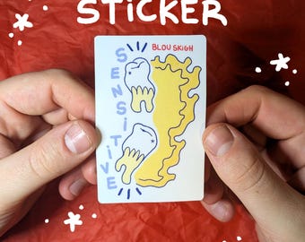 SENSITIVE Vinyl Sticker, Water Bottle Decal, Colourful Sticker, Laptop Decal, Journal Sticker, Water-resistant Decal, Graphic Print
