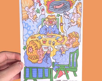 i HOPE they like it - A5 illustration art print on matte 250gsm card, home decor, frameless poster, printed art, graphic design