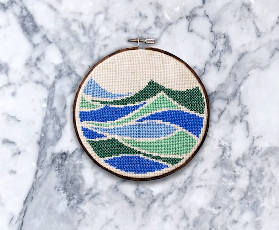 waves cross stitch/cross stitch pattern/pdf/ocean cross stitch/beach cross stitch/ boho cross stitch/nature cross stitch/easy cross stitch