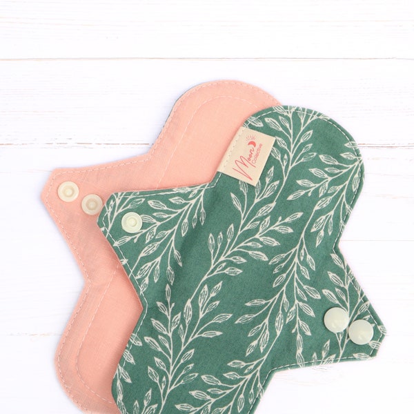 Reusable Cloth Pad 7" LIGHT- organic cloth pads, reusable incontinence pads