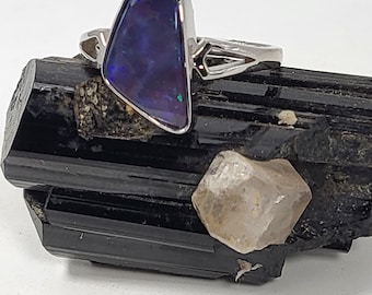 Boulder opal ring. 16.9mm.