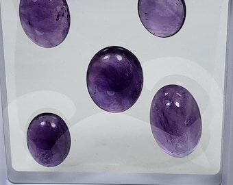 5 amethyst cabochon.