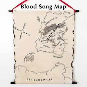 ENVÍO GRATIS - Mapa de la serie Raven's Shadow en pergamino hecho a mano, mapa del libro Blood Song, mapa de Tower Lord, mapa de Queen of Fire, póster de mapa de fantasía