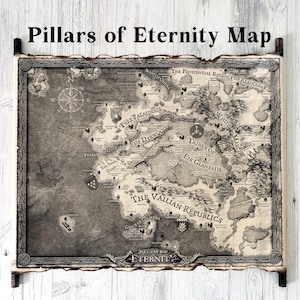 ENVÍO GRATIS - Mapa de Pillars Eternity en pergamino hecho a mano, mapa del juego, World of Eora, mapa de Eastern Reach of Eora, mapa de Dyrwood, regalo de mapa de fantasía