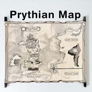 ENVÍO GRATUITO - Mapa Acotar de Prythian, Pergamino hecho a mano, Mapa de una corte de espinas y rosas, Mapa de una corte de niebla y furia, Regalo de Acotar, Acomaf