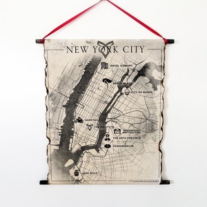New York City Shadowhunters kaart poster, The Mortal Instruments kaart van New York, kaart The Institute NYC, Shadowhunter Chronicles City of Bones