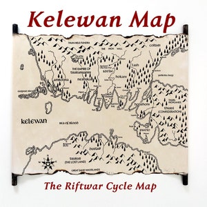 Mapa de Kelewan, Mapa del ciclo de Riftwar en pergamino hecho a mano, Mapa de Midkemia, Mapa de la saga RiftWar, Universo de Riftwar, Mapa del mundo de Kelewan, Regalo de Riftwar