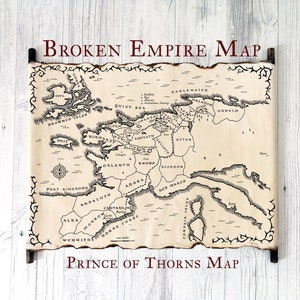 Mapa del Príncipe de las Espinas, Mapa del Imperio Roto, Mapa de Guerra de la Reina Roja, Mapa del Emperador de las Espinas, Mapa del Príncipe de los Locos, Pergamino hecho a mano