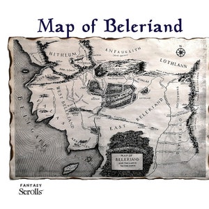 Aged Beleriand Map – Tolkien's Middle Earth, First Age