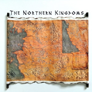 Handmade Witcher World Map Scroll, Northern Kingdoms & Nilfgaard