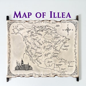 Illea Book Map Roll, Kiera Cassauswahl Serie, Fantasy Art