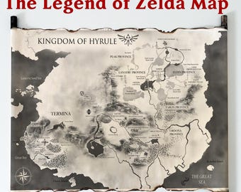 ゼルダの伝説 プロローグカードと地図セット ハイラル地図手作り巻物、ゼルダの伝説ギフト - Etsy 日本