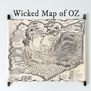 Mapa del País de Oz en pergamino, L. Frank Baum, Arte fantástico