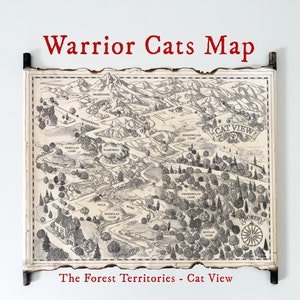 Warrior Cats Map on Handmade Scroll – The Forest Territorie, Fantasy Bookish Gift