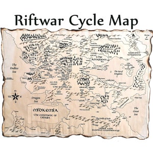 De Riftwar-cycluskaart, Midkemia-kaart, goochelaarkaart, Silverthorn-kaart, The Riftwar Saga-kaart, kaart Raymond E Feist, kaart continent Triagia