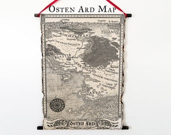 Osten Ard Map on Handmade Scroll, Memory, Sorrow and Thorn Map, The Dragonbone Chair Map, Brothers of the Wind Map, Witchwood Crown Map