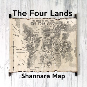 Mapa de Shannara hecho a mano en rollo: Arte fantástico de las Cuatro Tierras de Terry Brooks