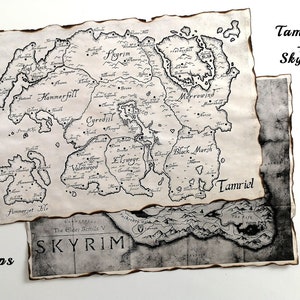 2 MAPAS, Mapa de Tamriel y Skyrim, Mapa de 2 Elder Scrolls, Mapa TES, Mapa de ESO, Mapa de Tamriel + Mapa de Skyrim, Cyrodiil, Morrowind, Mapa de Oblivion