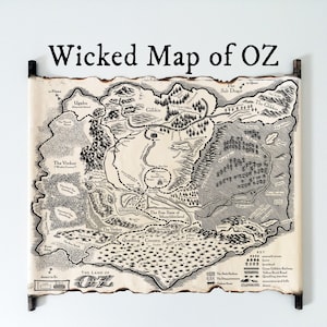Mapa Wicked, Mapa da Terra de Oz, Mapa do Maravilhoso Mágico de Oz, Mapa de L. Frank Baum, Mapa da Cidade Esmeralda de Oz, Maravilhosa Terra de Oz, Mapa de Fantasia