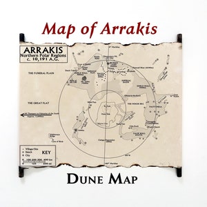 アラキスの地図の巻物 – 手作り、デューン・ブック愛好家へのギフト