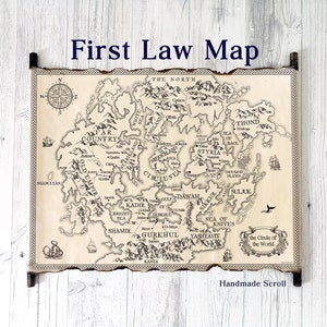 Circle of the World Map, Erstes Gesetz, Landkarte auf handgemachter Schriftrolle, Best Serviert Kalt Karte, Die Klinge Selbst, Ein wenig Hass Karte, Wisdom of Mengen Karte