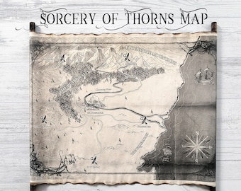 Sorcery of Thorns Map on Handmade Scroll, Kingdom of Austermeer Map, Mysteries of Thorn Manor Map, Fantasy Book Map