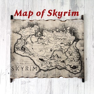 Skyrim Map Scroll, The Elder Scrolls V, Fantasy Art