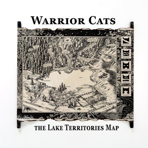 The Warrior Cats Series Map of the Lake Territories, New Territories Map, The New Prophecy Map, Sanctuary Lake, Warrior Cats Book Map