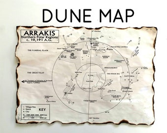 Dune Map on Handmade Scroll, Arrakis Northern Polar Regions