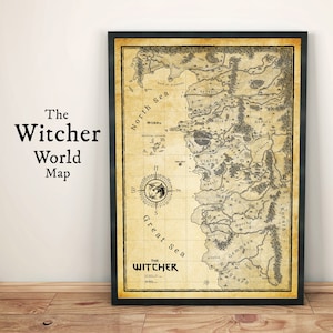The Witcher World Map Poster – Northern Realms, Fantasy Art Print