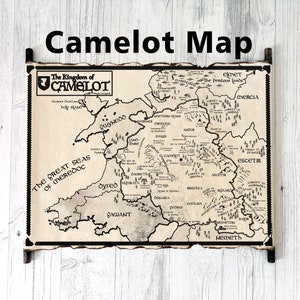 Carte du royaume de Camelot, monde de Merlin, oeuvre d'art du roi Arthur Camelot, Albion