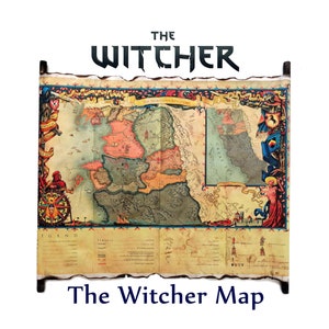 The Witcher Color Map of The Northern Kingdoms, World of Witcher Map, The Witcher Series Map, Blood of Elves Map, Cintra, Temeria Map
