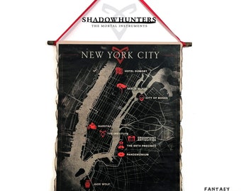 Shadowhunters New York City Color Map, The Mortal Instruments NY City Map, City of Bones, Shadow World's New York Map, New York Institute