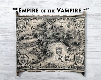 The Empire of the Vampire Map on Handmade Scroll, The Empire of Elidaen Map, Empire of the Damned Map, Fantasy Map