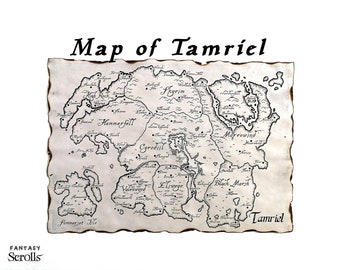 Map of Tamriel, The Elder Scrolls Map, Skyrim Map, TES Map, Cyrodiil, Elsweyr, Hammerfell, High Rock, Morrowind, Skyrim, Summerset Isles Map