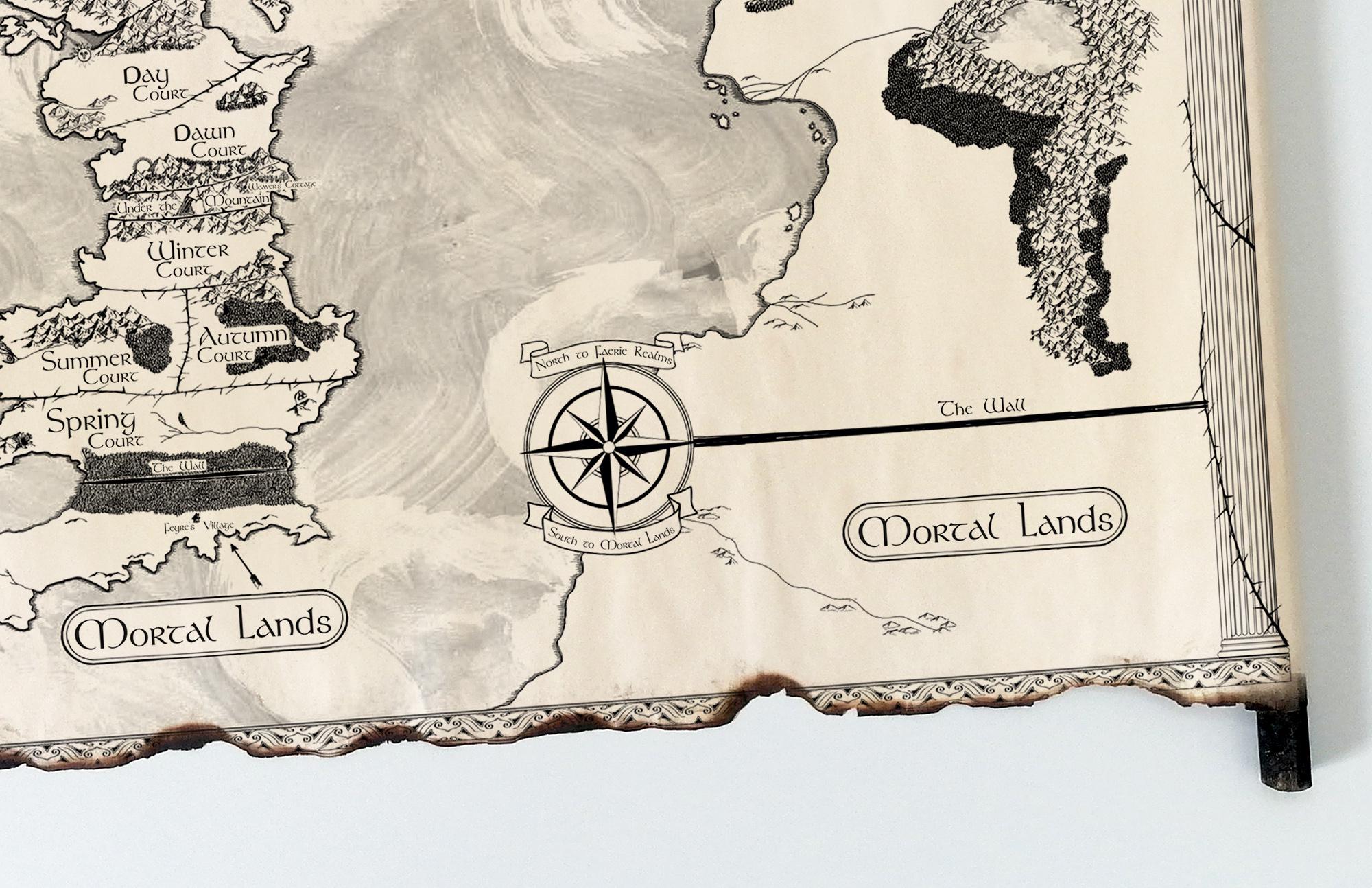 Prythian Map Print, ACOTAR World, Burnt Edges, Fantasy Art - Etsy