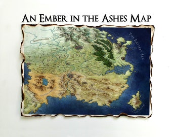 the Martial Empire color Map on Scroll, An Ember in the Ashes Map, A Torch Against the Night, A Reaper at the Gates, A Sky Beyond the Storm