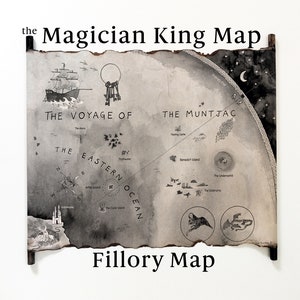 Voyage du Muntjac, carte Fillory et autres cartes, carte des magiciens, carte du roi magicien, carte des terres du magicien, château de Whitespire