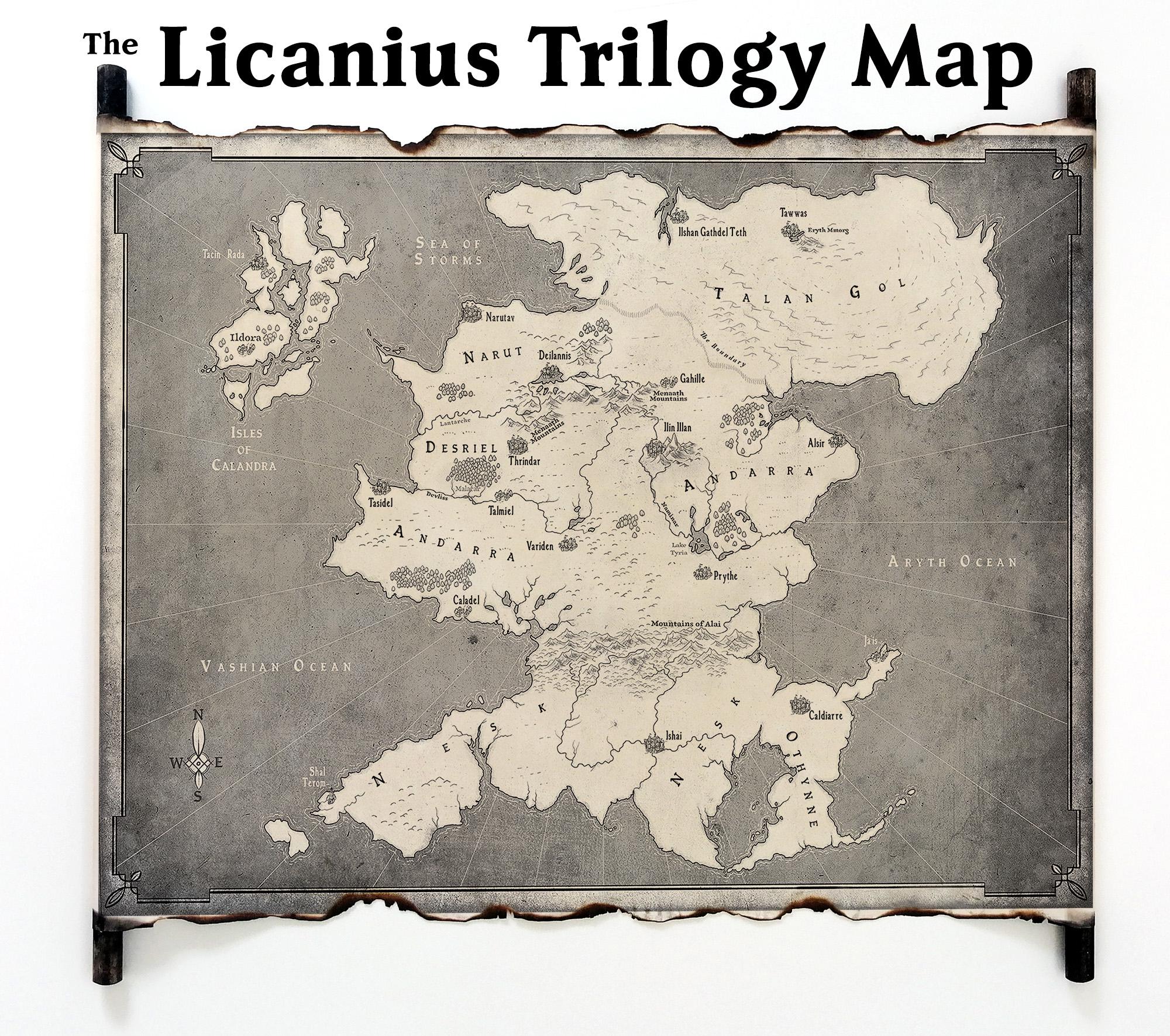 Licanius Trilogy Map of Andarra, Handmade Fantasy Scroll - Etsy
