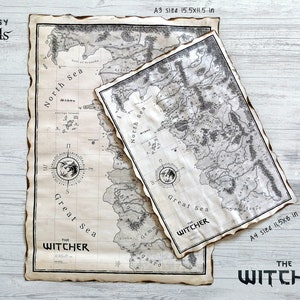 The WITCHER World Map, Northern Kingdoms Map, the Continent Map, Witcher Saga Map, Sword of Destiny Map, Blood of Elves Map, Geralt of Rivia