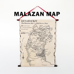 Mapa de Genabackis de Malaz, Mapa del Imperio de Malaz, Mapa del Libro de los Caídos de Malaz en pergamino hecho a mano, Mapa de los Jardines de la Luna, Regalo de fantasía